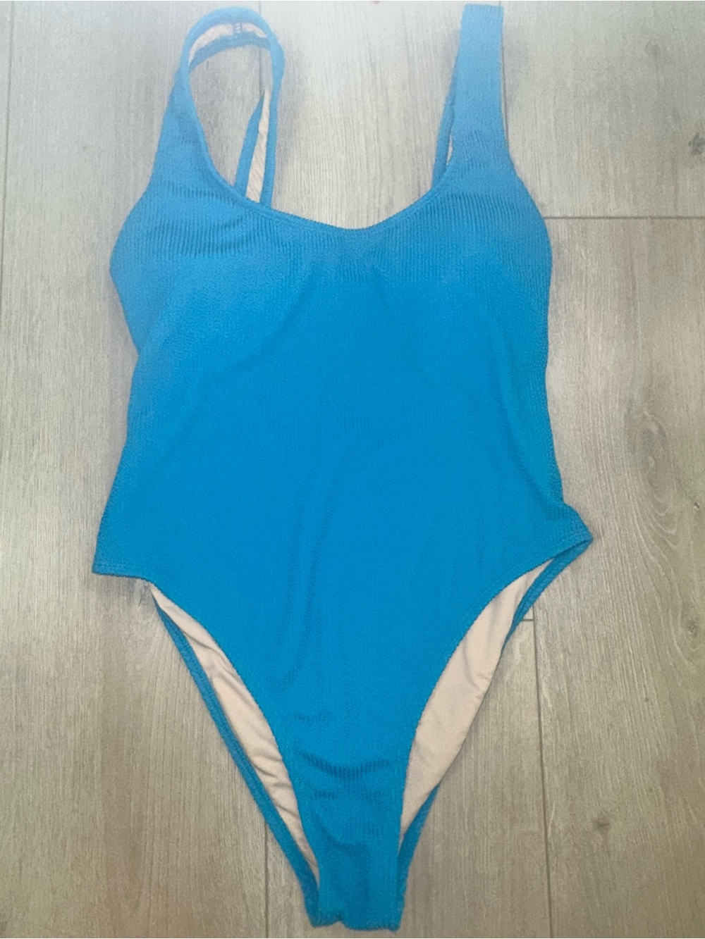 H&M Blue Scoop-Neck One-Piece Swimsuit